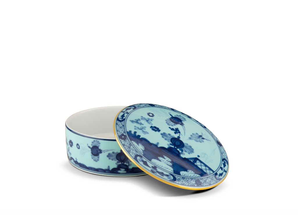 Round Box with Cover, 5.2" in Iris