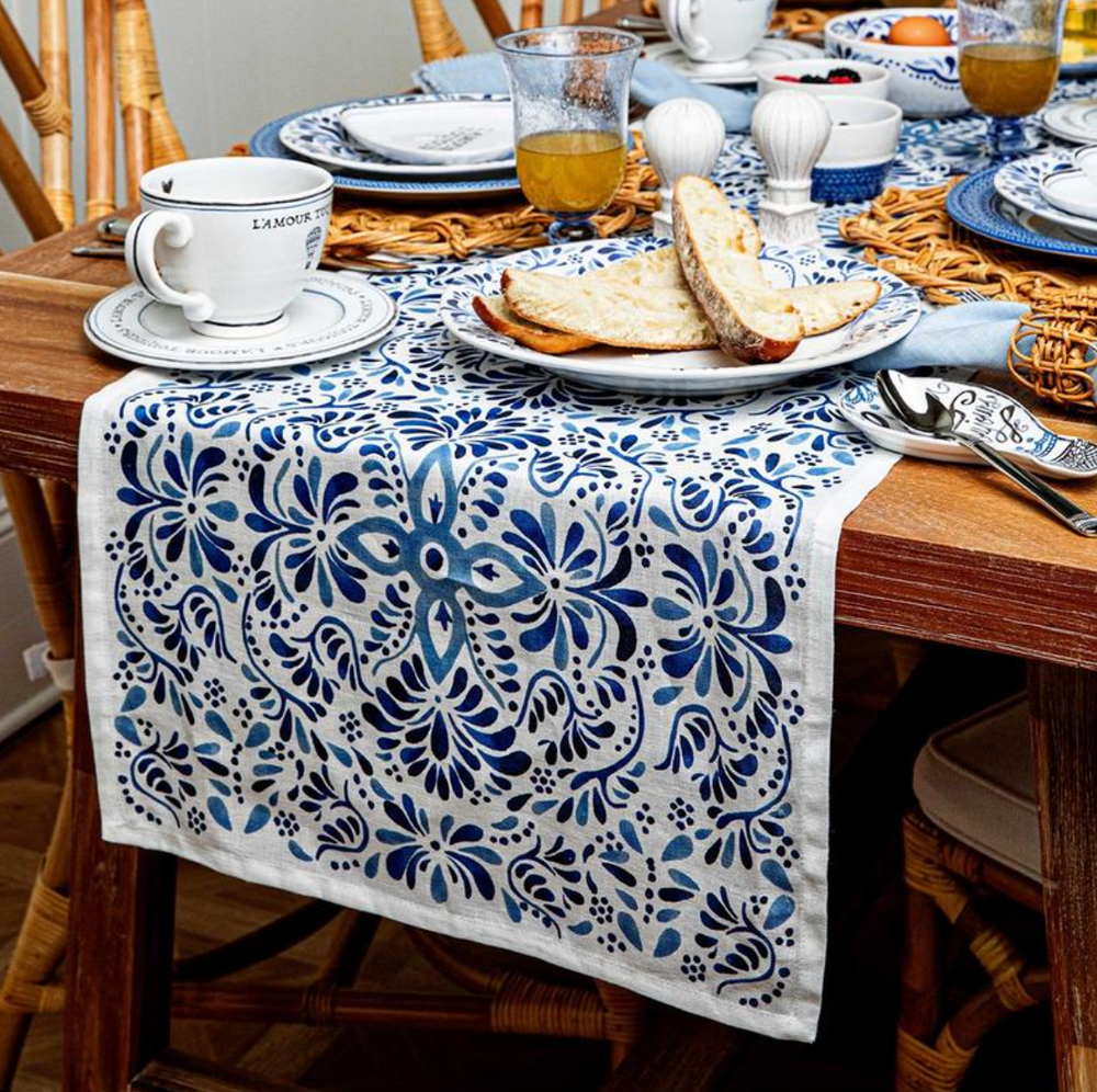 Iberian 18" x 90" Table Runner in Indigo