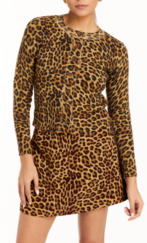 Isabel Cardigan in Leopard Brown