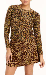 Isabel Cardigan in Leopard Brown