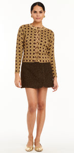 Olivia Tweed Mini Skirt in Chesnut Gold