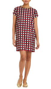 Ainslee Mini Dress in Midnight Gingham
