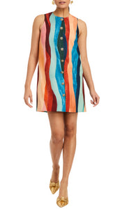 Tuesday Shift Mini Dress in Abstract Autumn