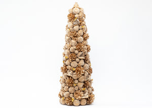 18" Ivory & Gold Beaded Fruit Tree