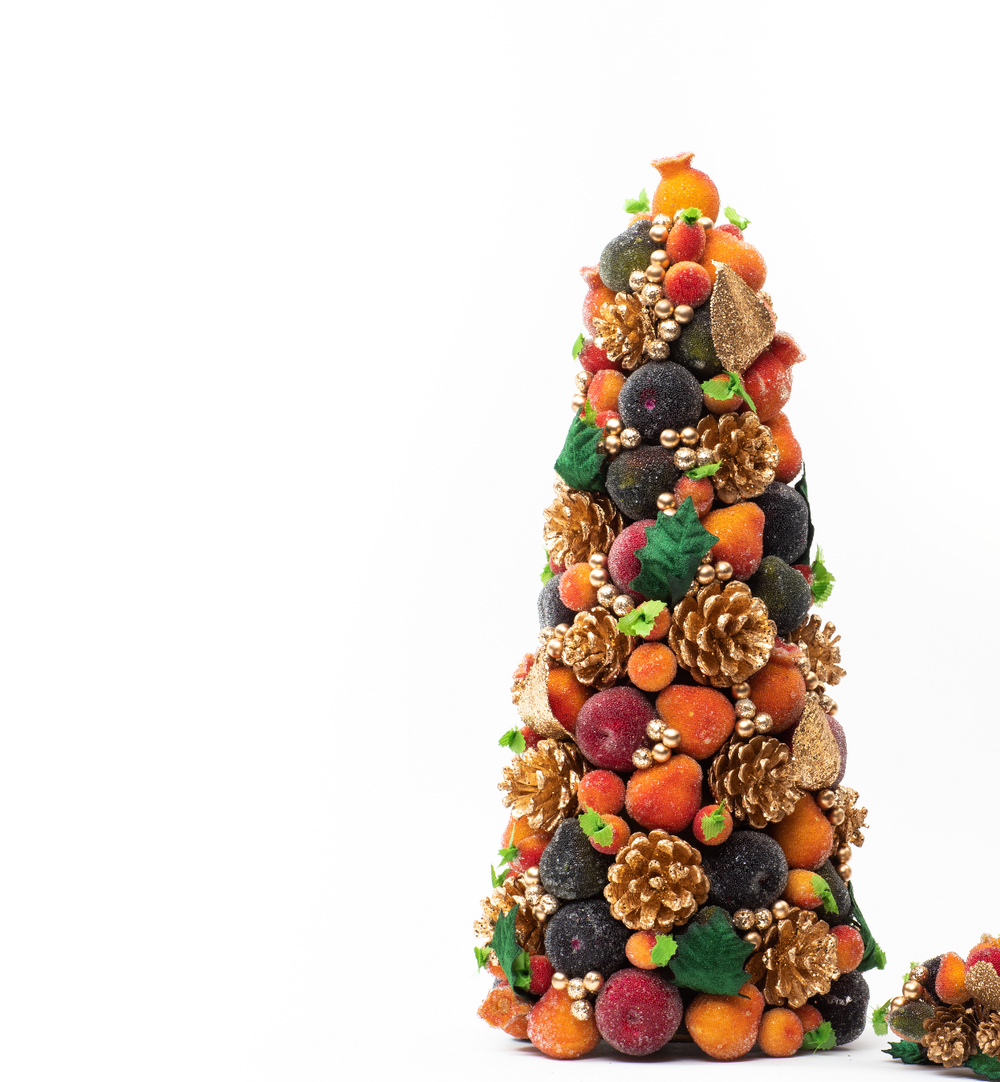 18" Multicolor Beaded Fruit Tree