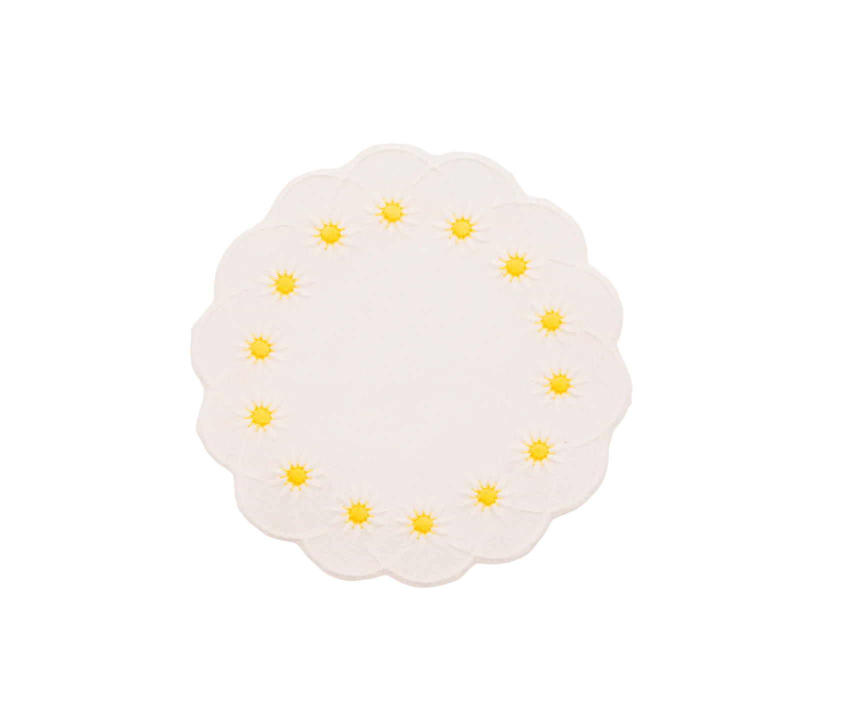 Daisy Coaster in White, Set of 4