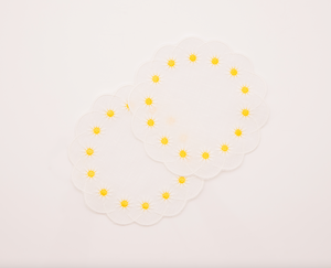 Daisy Coaster in White, Set of 4