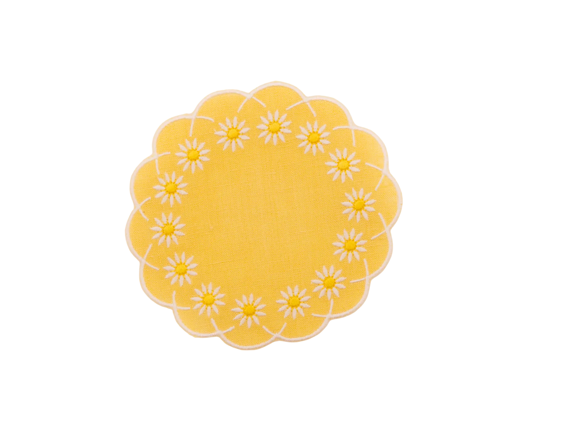 Daisy Coaster in Yellow, Set of 4