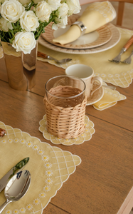 Daisy Coaster in Yellow, Set of 4