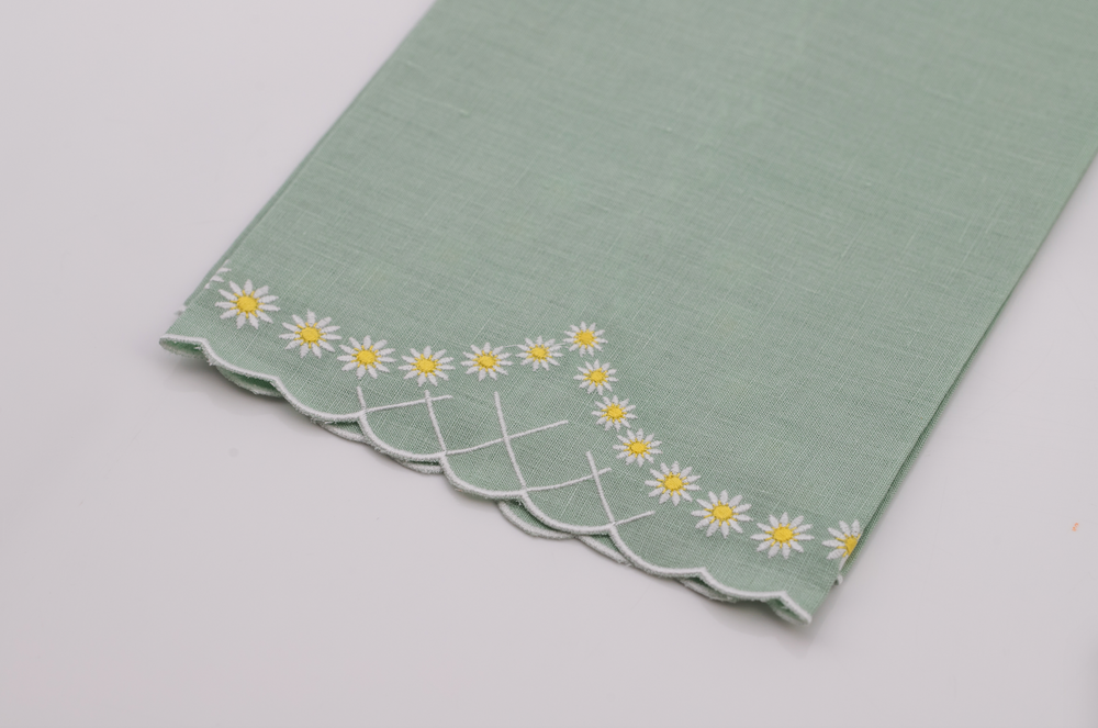 Daisy Guest Towel in Celadon