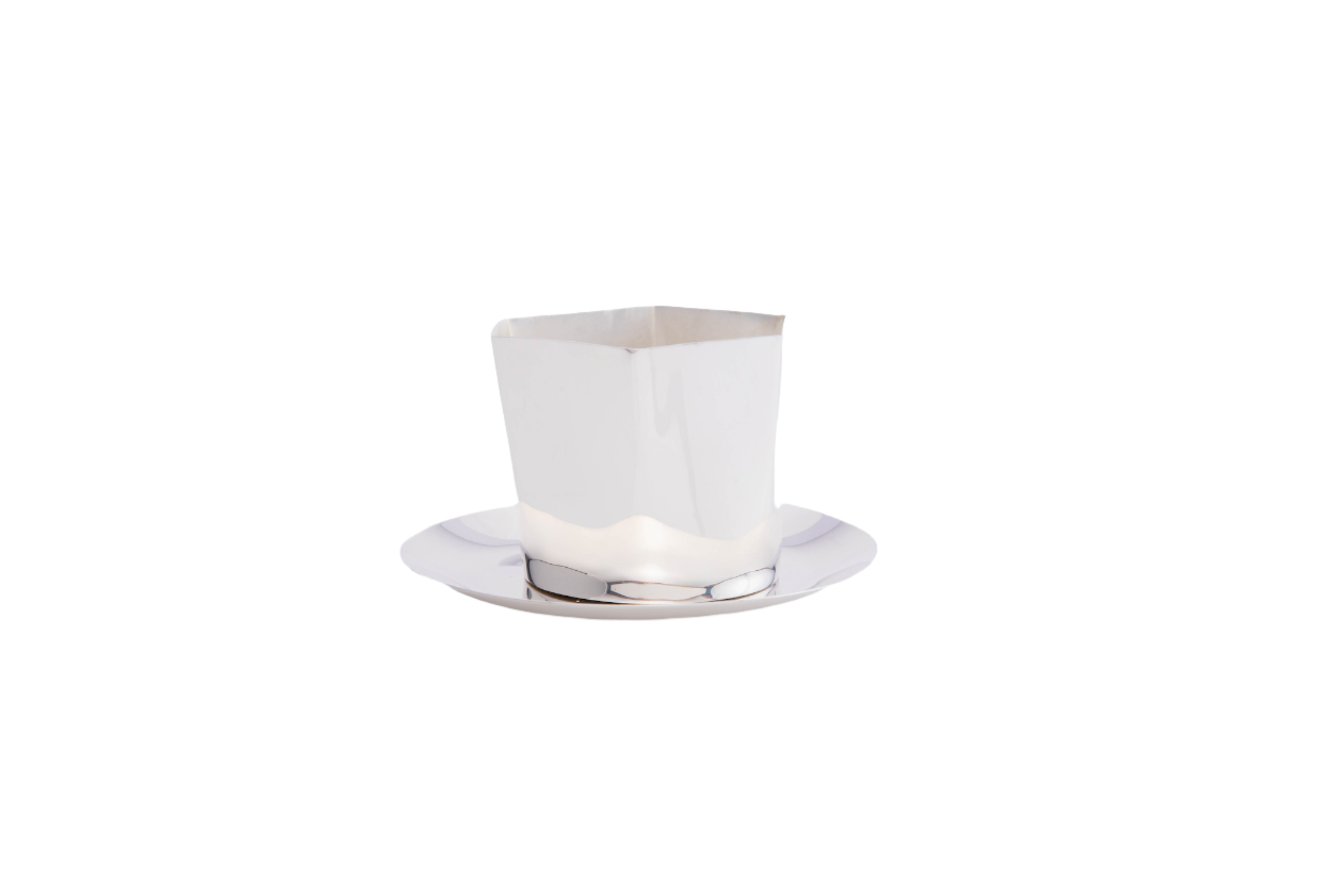 Hexagon Silver-Plated Nut Bowl & Saucer