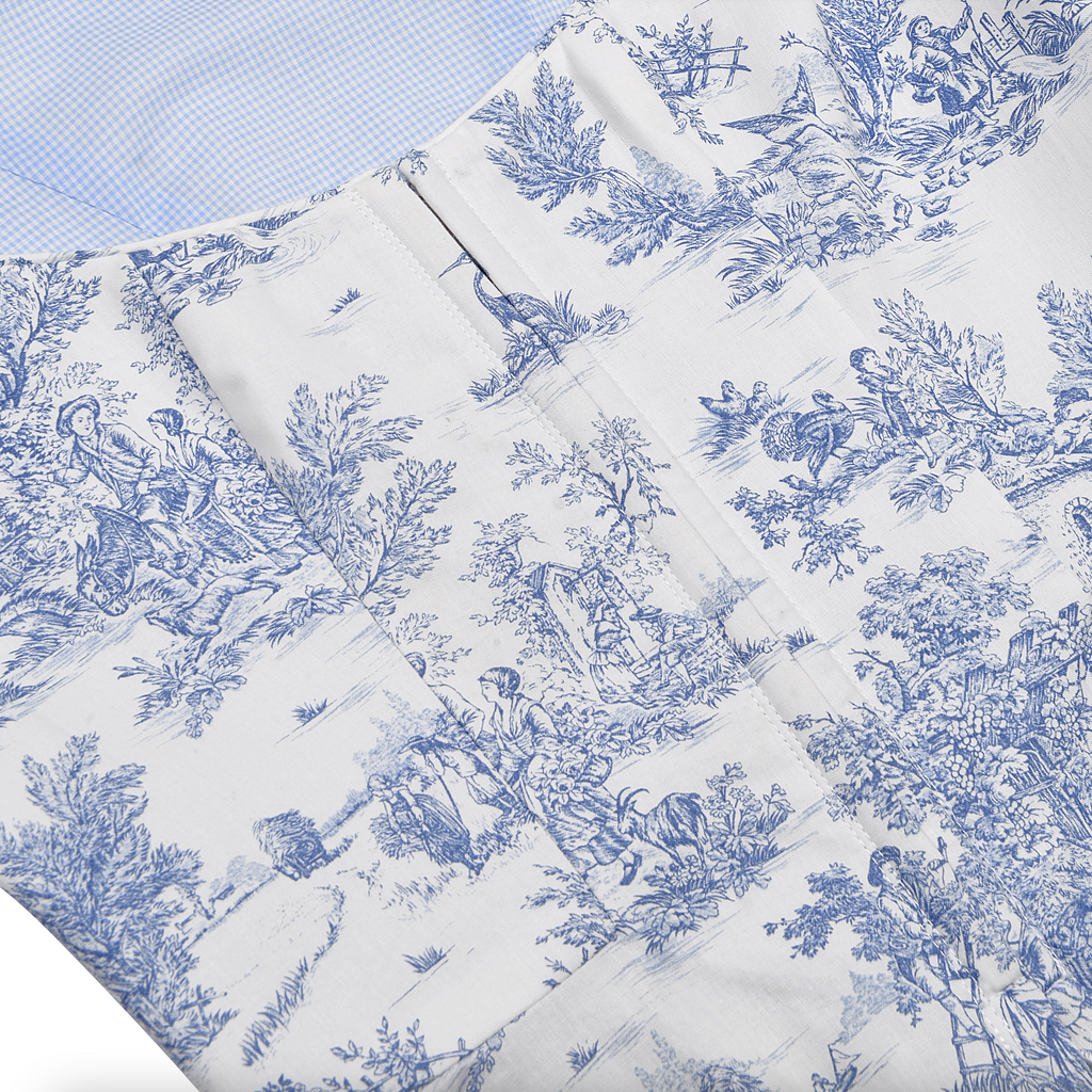 Roya Bodice in Toile de Jouy Blue