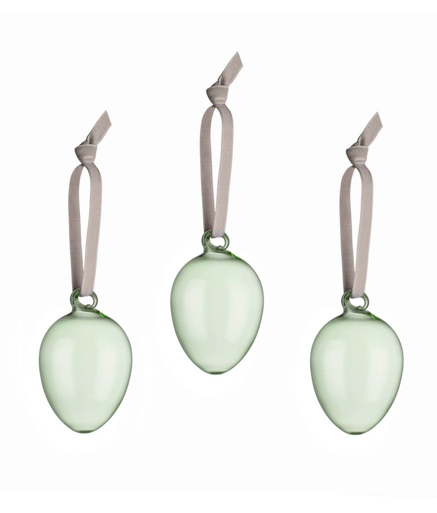 Iittala Glass Egg Green, Set of 3