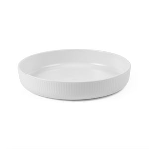 White Fluted Ovenware Round