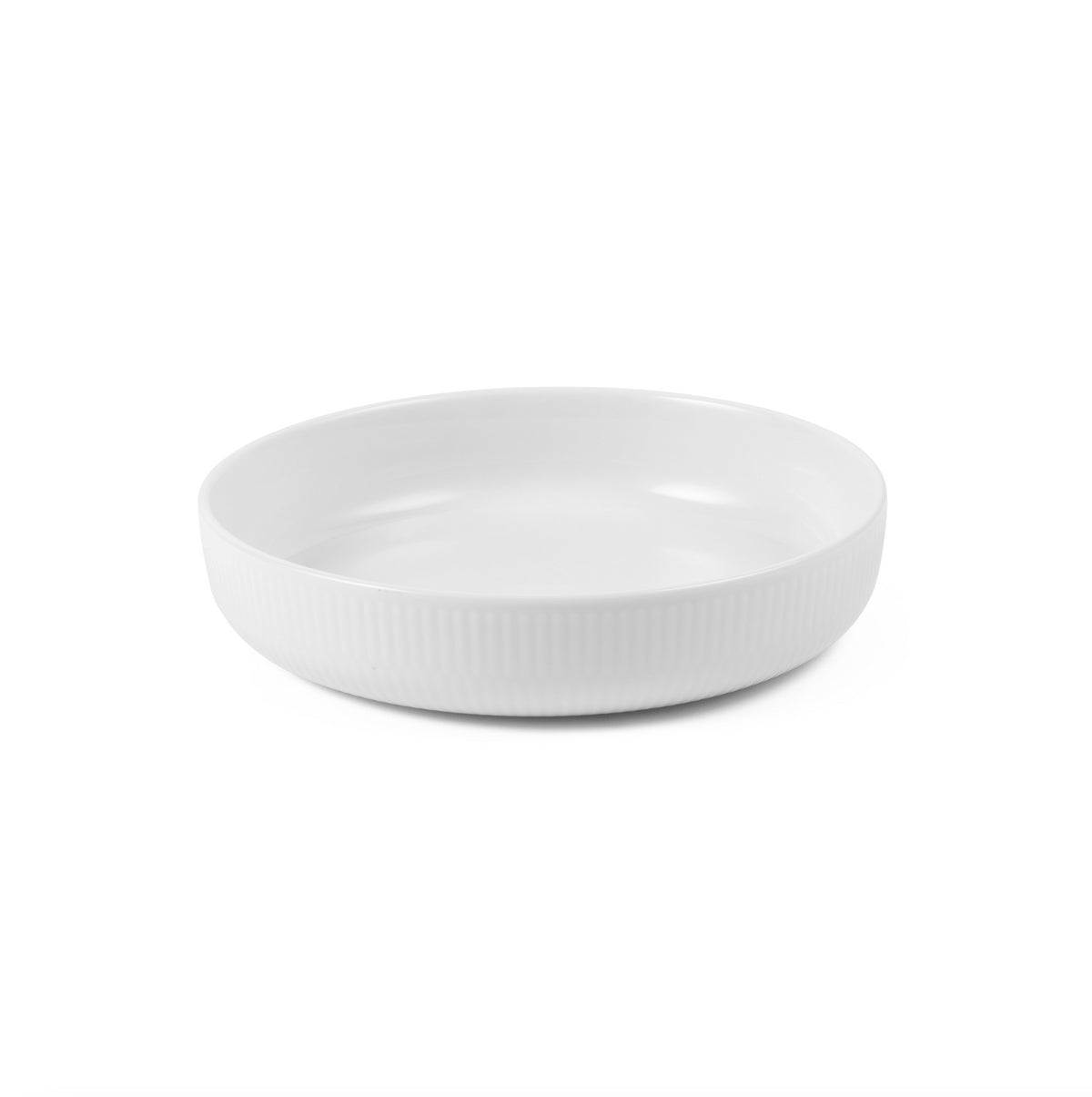 White Fluted Ovenware Round