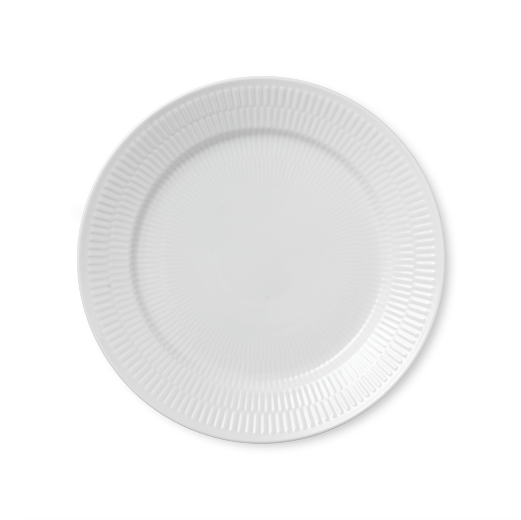 White Fluted Plate 9.84in | Over The Moon