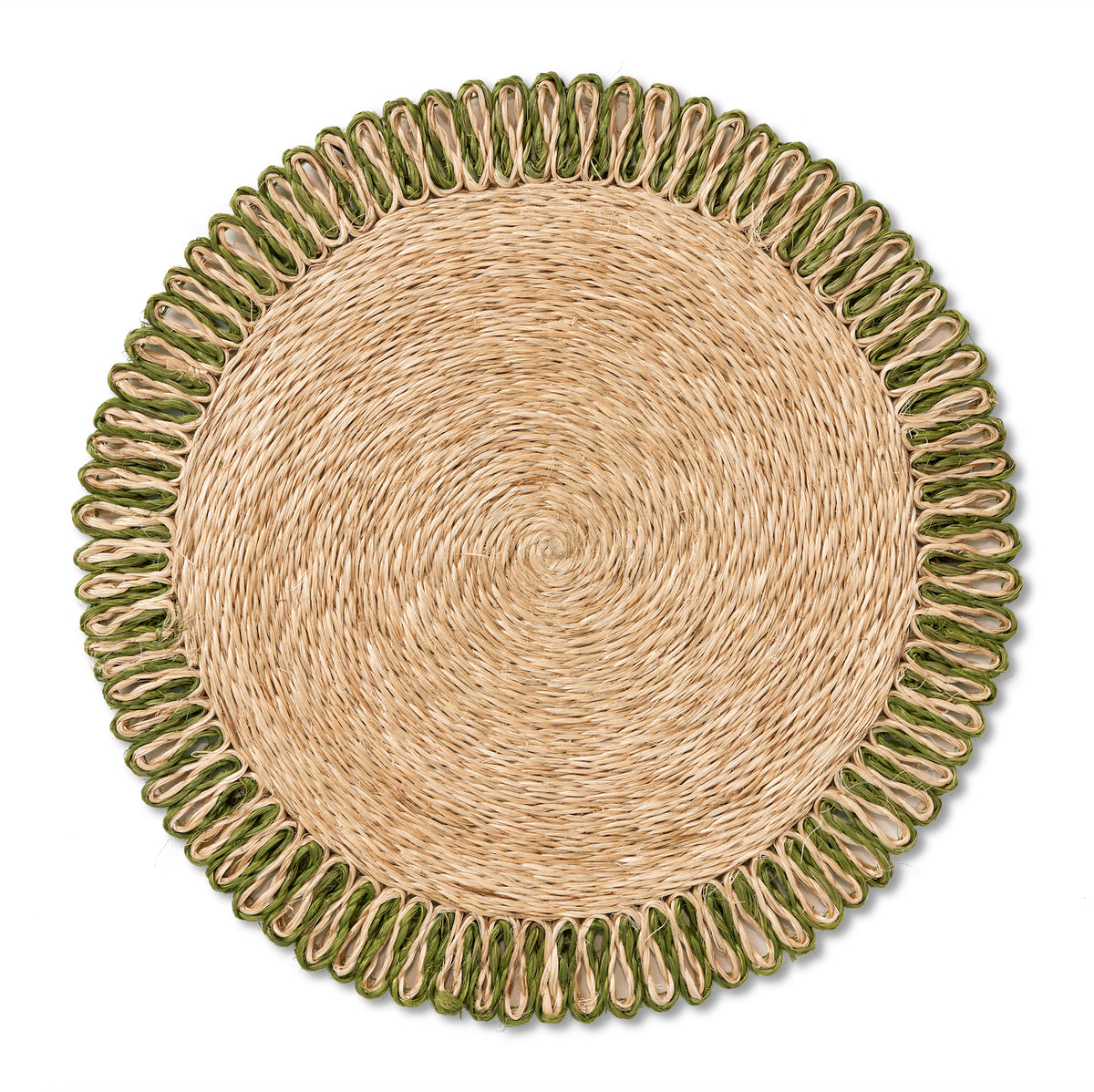 Annisa Straw Placemat in Natural & Green