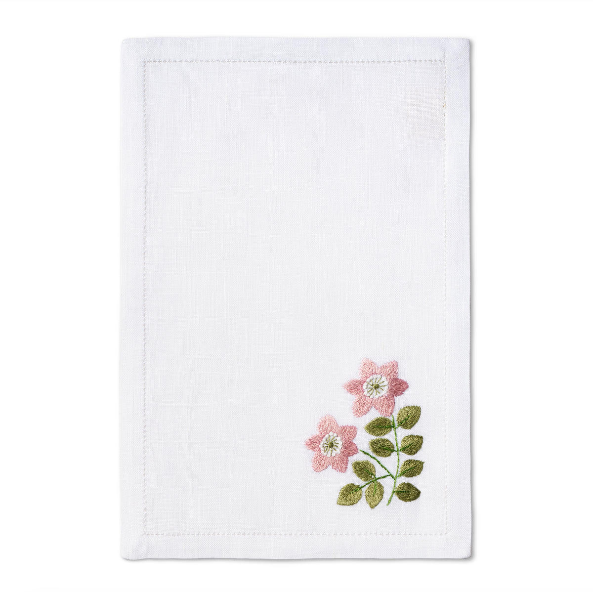 Wild Flower Embroidered Cocktail Napkins, Set of 4