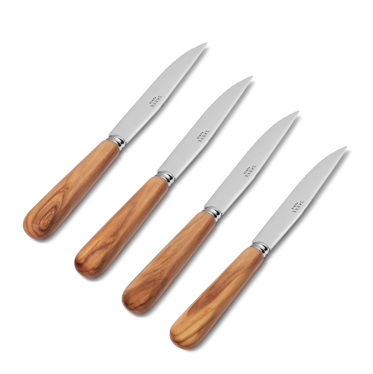 Olive Wood Steak Knives, Set of 4