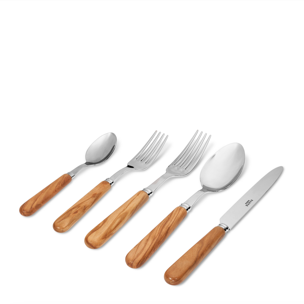 Olivewood Flatware Set Set of 5 Over The Moon