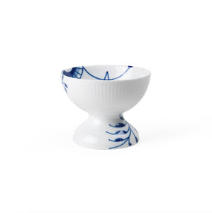 Blue Fluted Mega Bowl On Foot 8cm/3"