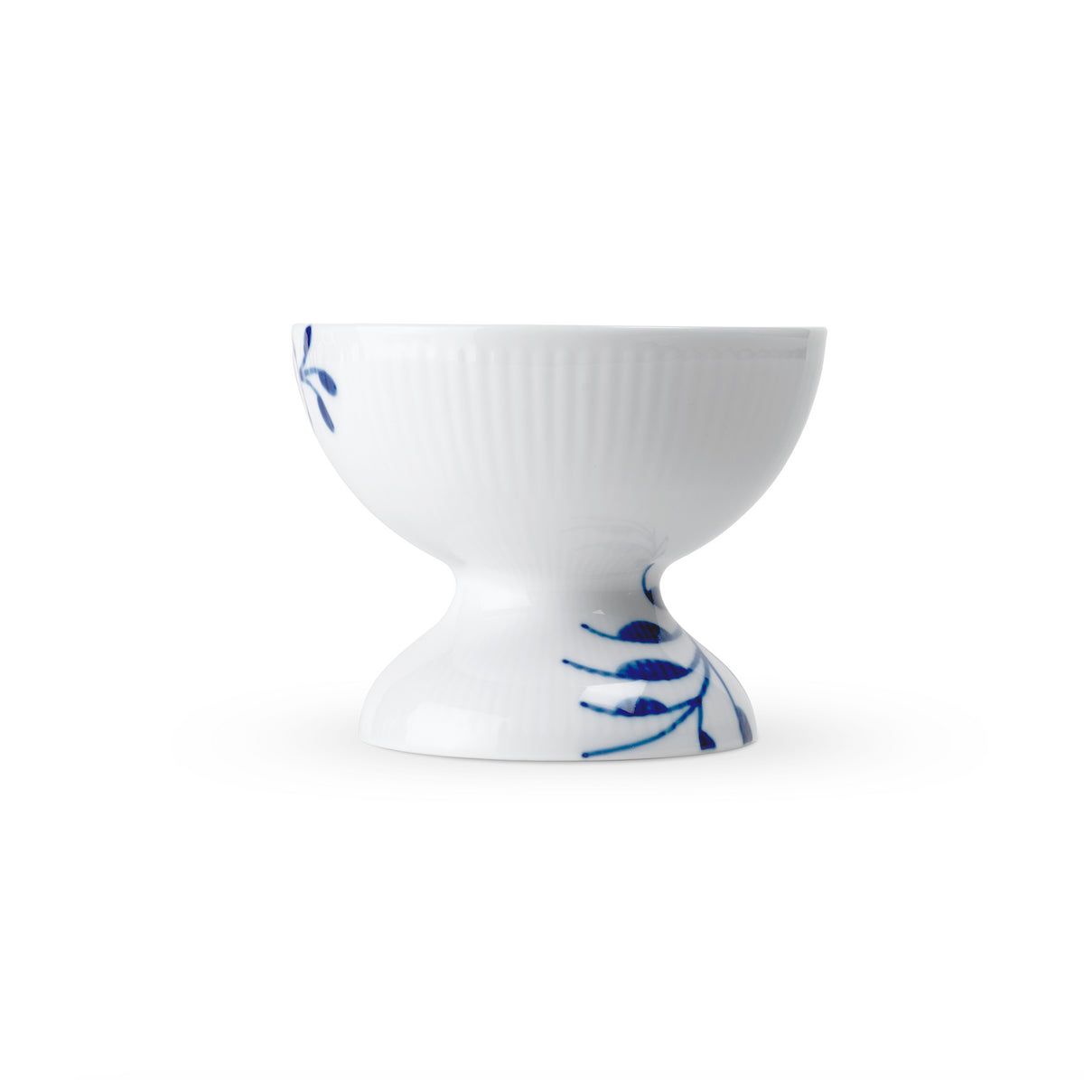 Blue Fluted Mega Bowl On Foot 8cm/3"