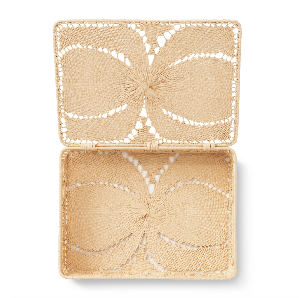 Raffia Rectangular Box with Lid