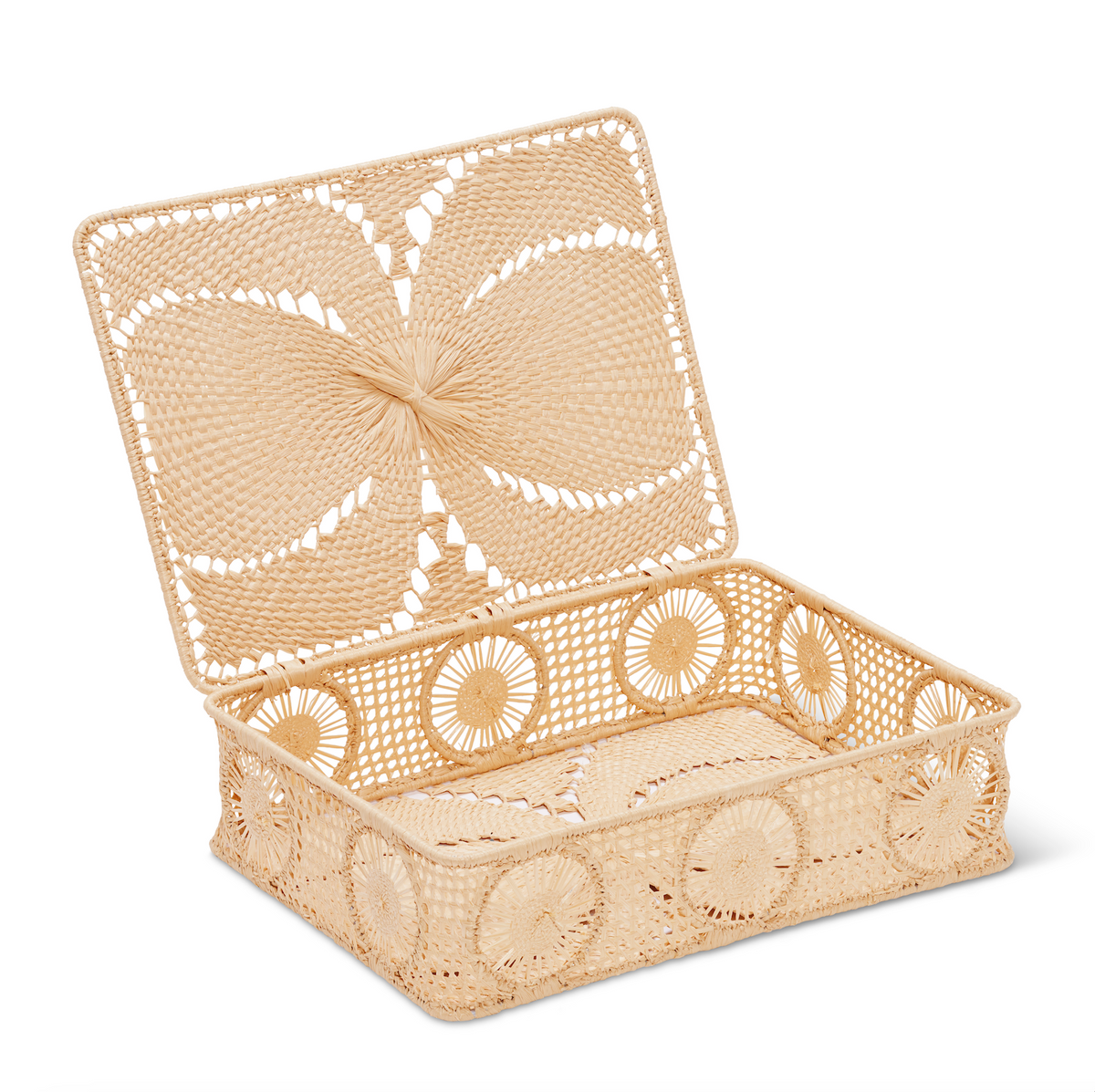 Raffia Rectangular Box with Lid