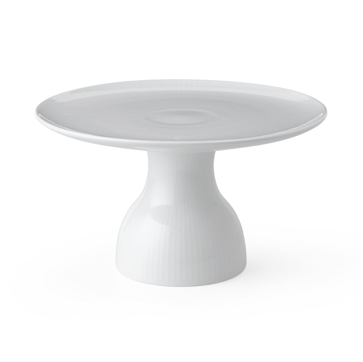 White Fluted Dish On Stand 20cm/7.8"