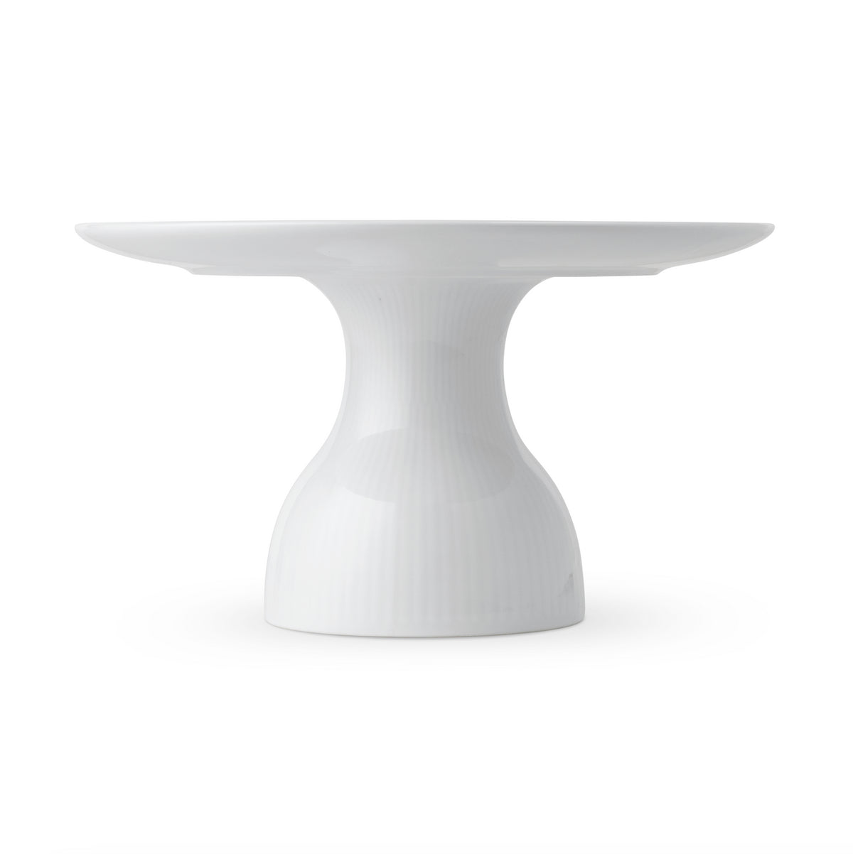 White Fluted Dish On Stand 20cm/7.8"