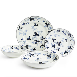 Wild Strawberry Inky Blue Dinnerware, Set of 4