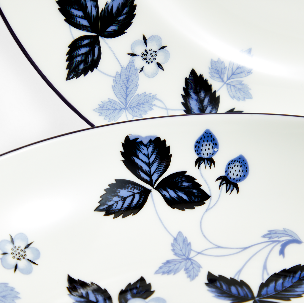 Wild Strawberry Inky Blue Dinnerware, Set of 4