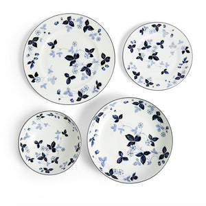 Wild Strawberry Inky Blue Dinnerware, Set of 4