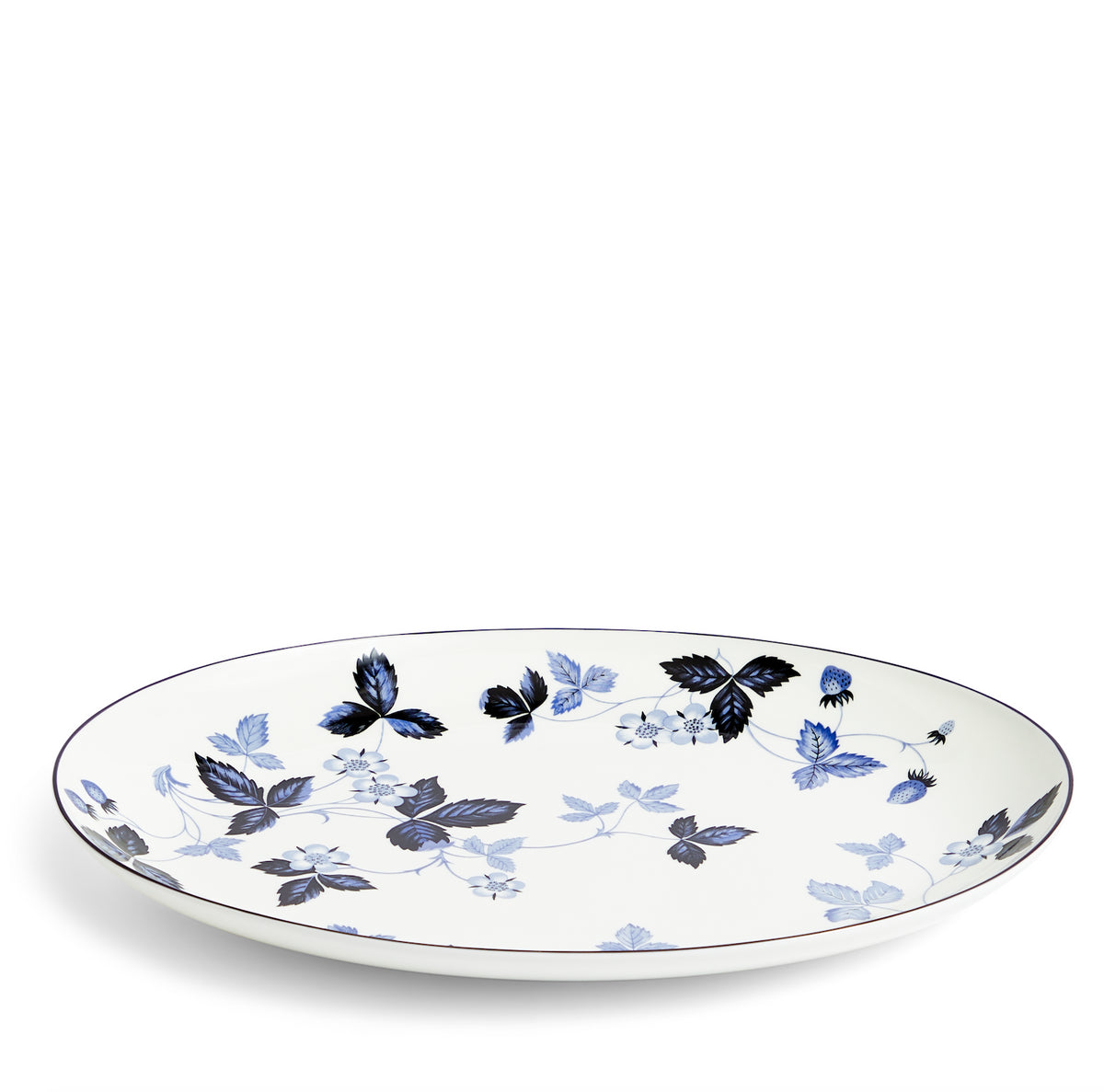 Wild Strawberry Inky Blue Oval Serving Plate 11.7in