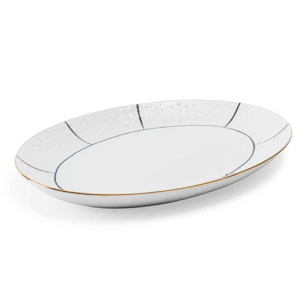 Coral Oval Serving Tray