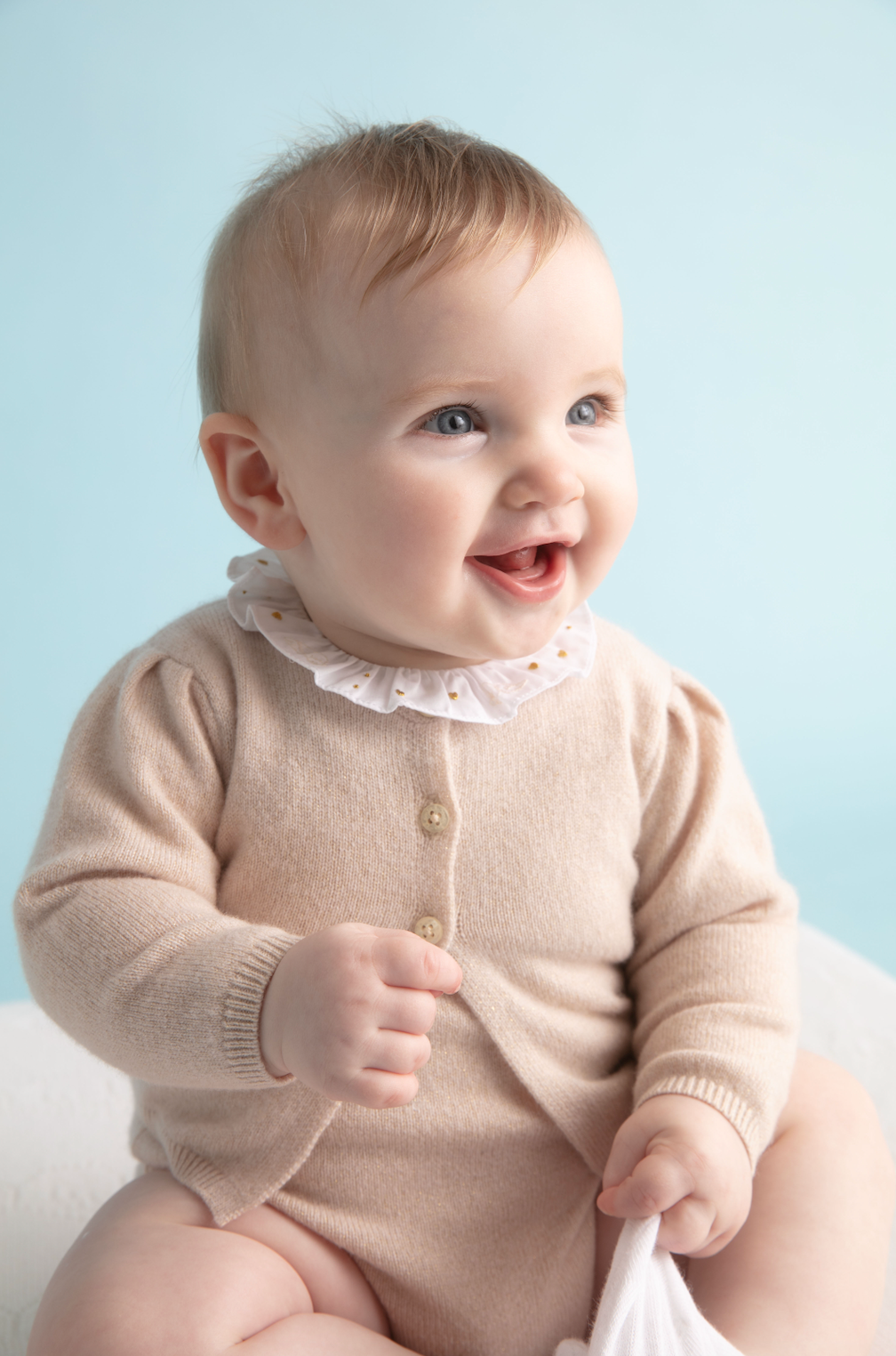 Cashmere Lurex Cardigan In Blush