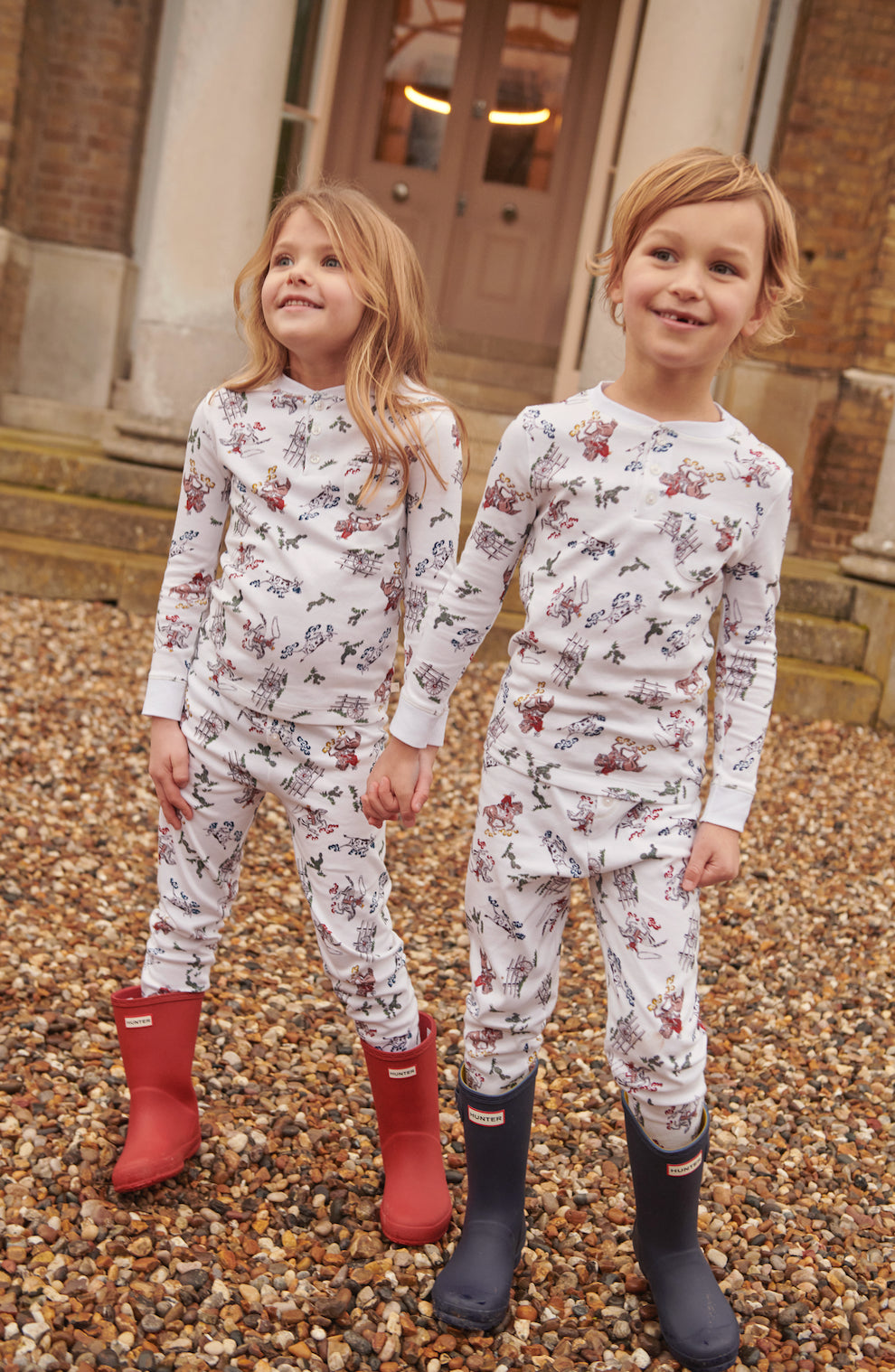 Children's Cowboy Pajamas in Cream