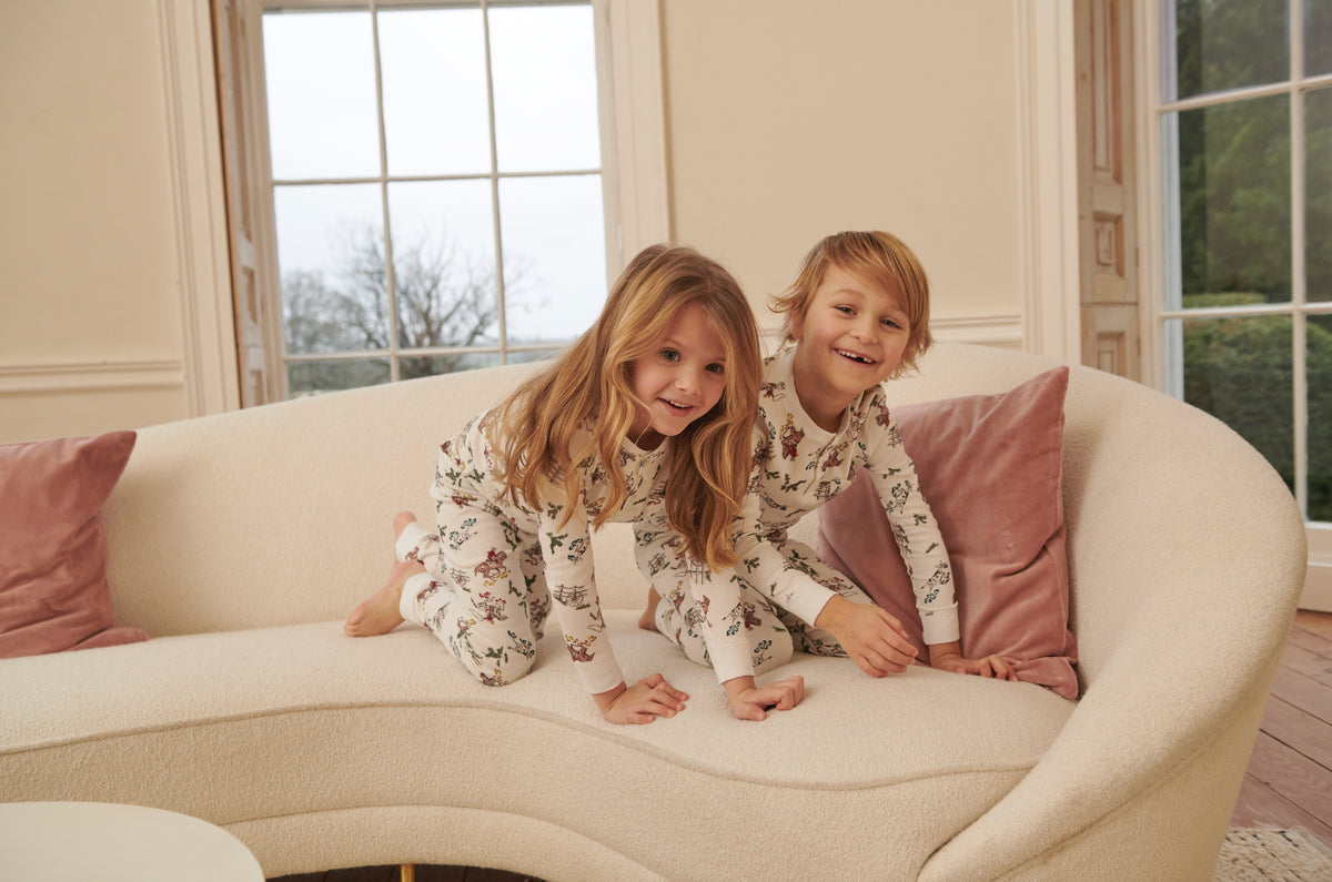 Children's Cowboy Pajamas in Cream