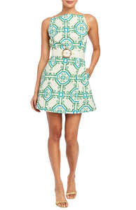 Havana Mini Dress in Tile Green