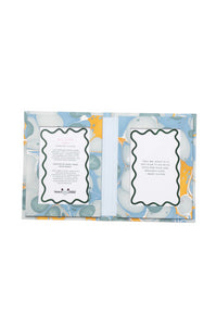 Hand Marbled Picture Frame Folding Book in Grey and Blue