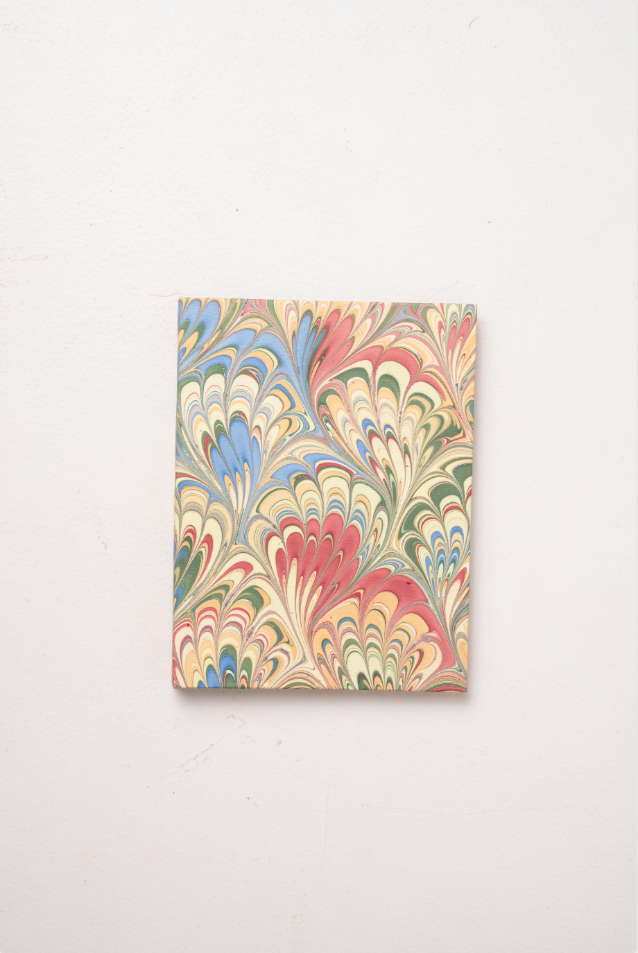 Hand Marbled Picture Frame Folding Book in Multicolor Marbling