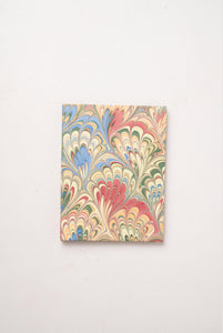 Hand Marbled Picture Frame Folding Book in Multicolor Marbling