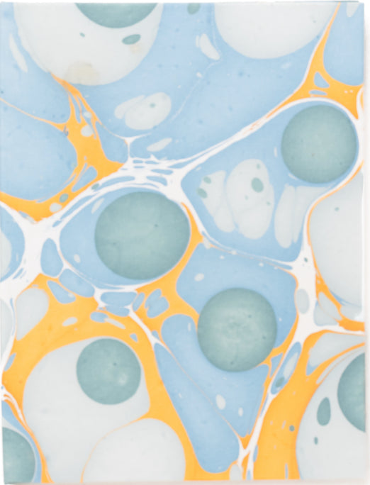 Hand-Marbled Picture Frame Folding Book 4x6 in Grey & Blue