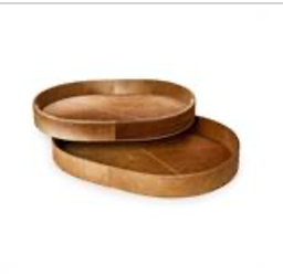 Brown Cowhide Tray, Set of 2