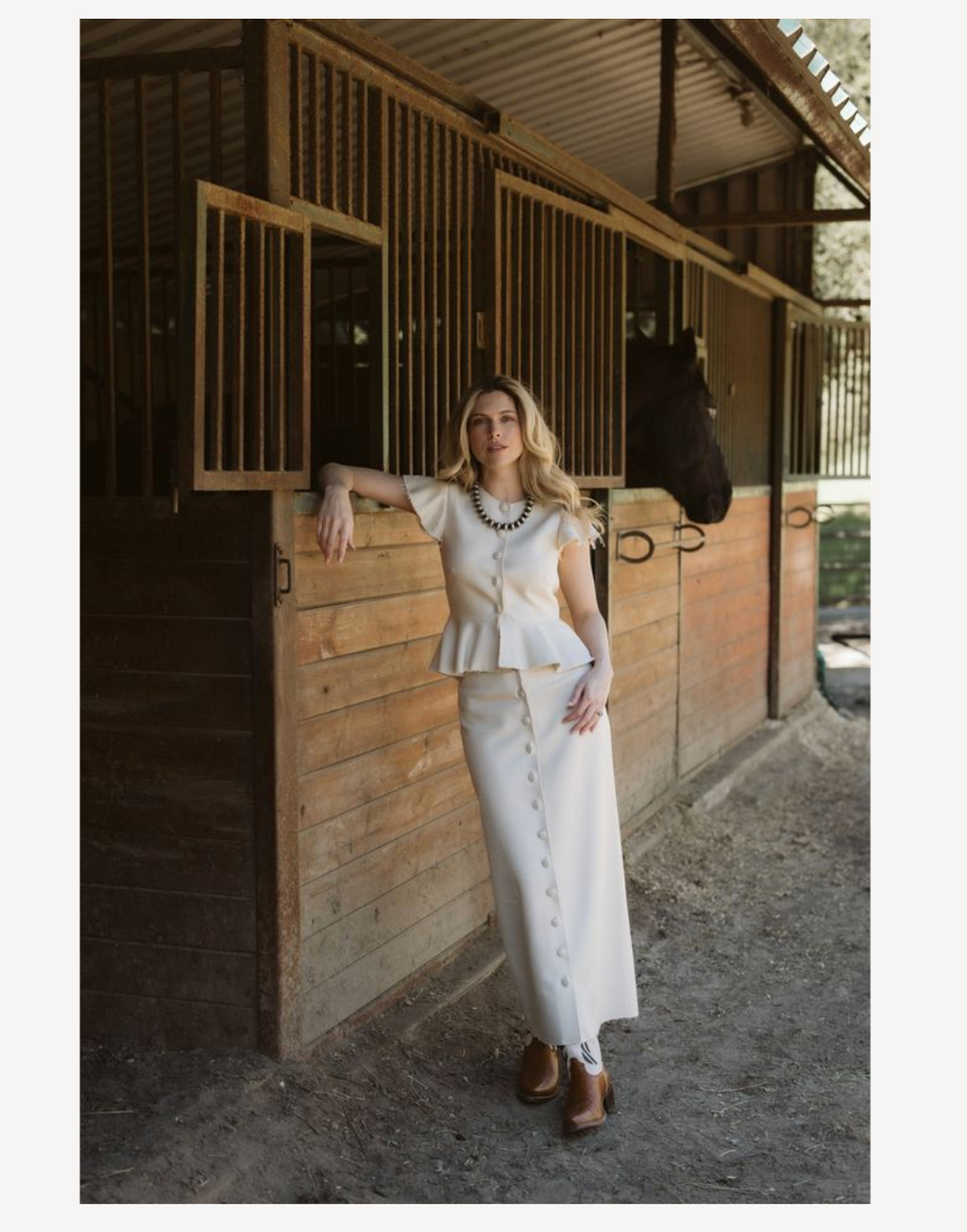OTM Exclusive: Shelley Skirt in Ivory Basketweave