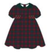 Arcadia Girl Hand-Smocked Dress in Green Tartan