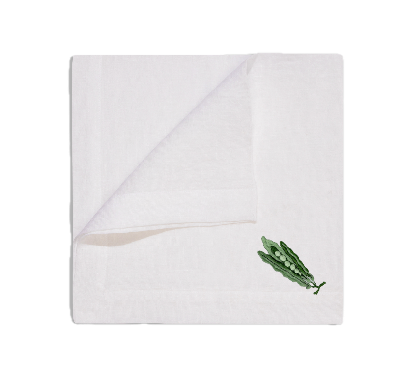 Le Potager du Roi Embroidered Pea Napkin