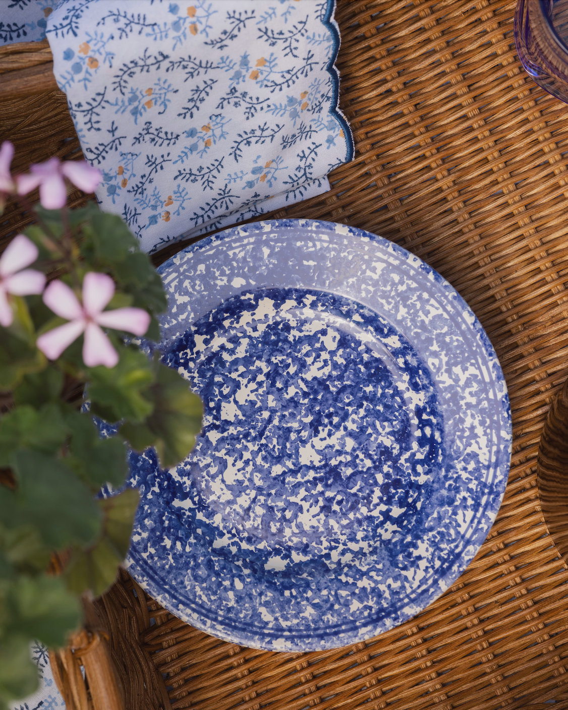 Spongeware Side Plate, Set of 4