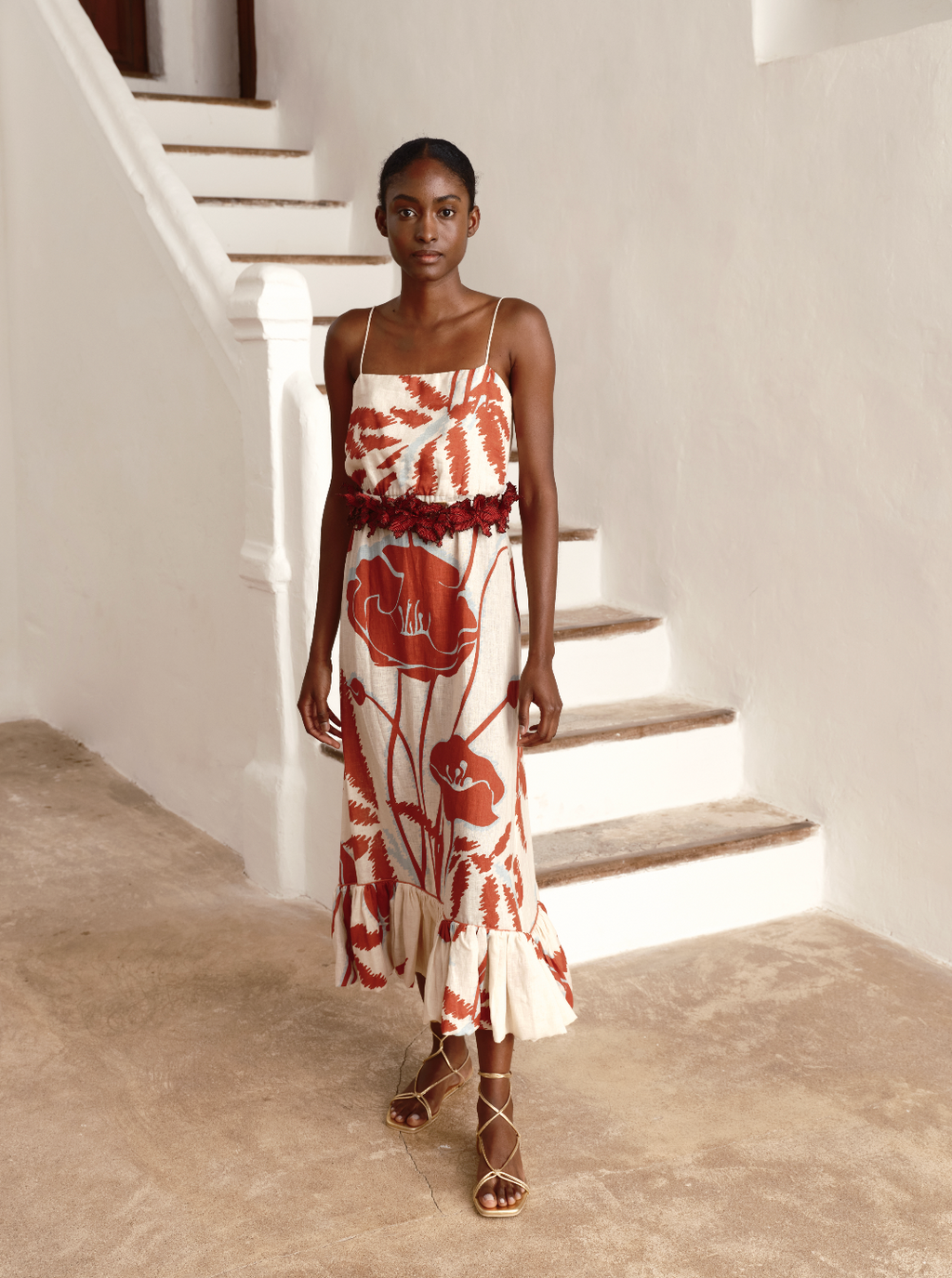 melody linen maxi dress lusana Melody Linen Maxi Dress main image 0
