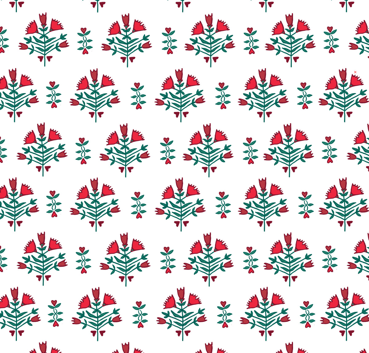 Poinsettia Block Print Zip Baby Onesie